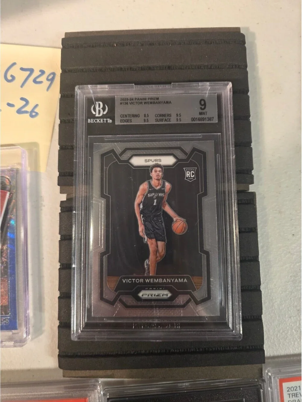 Victor Wembanyama rookie card #136 in a bcg 9 beckett wemby san Antonio spurs